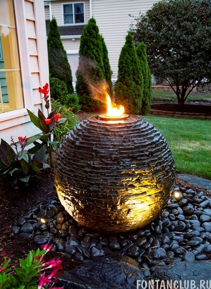 Садовый фонтан шар Каменная СФЕРА, малая, 62х56см 