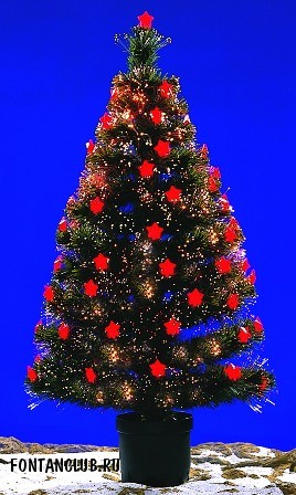 Светодиодная елка с красными звездочками и перереливающимися иголочками. 150 см. Модель 60027 