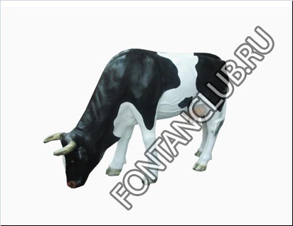 Фигура садовая Корова с опущенной головой, средняя, кушает траву,  (140*40*95см) артикул 001740